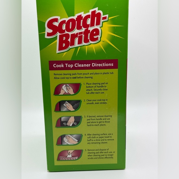 Scotch Brite Cook Top Cleaner Starter Kit 4 Pads & 1 cook top cleaner handle - Picture 2 of 4